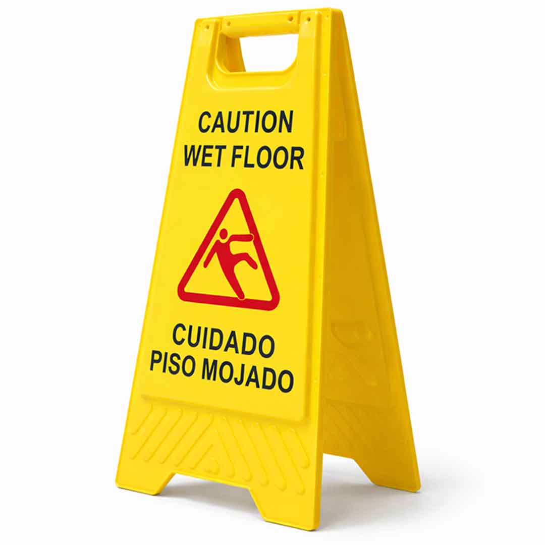 Cartel piso mojado perfil